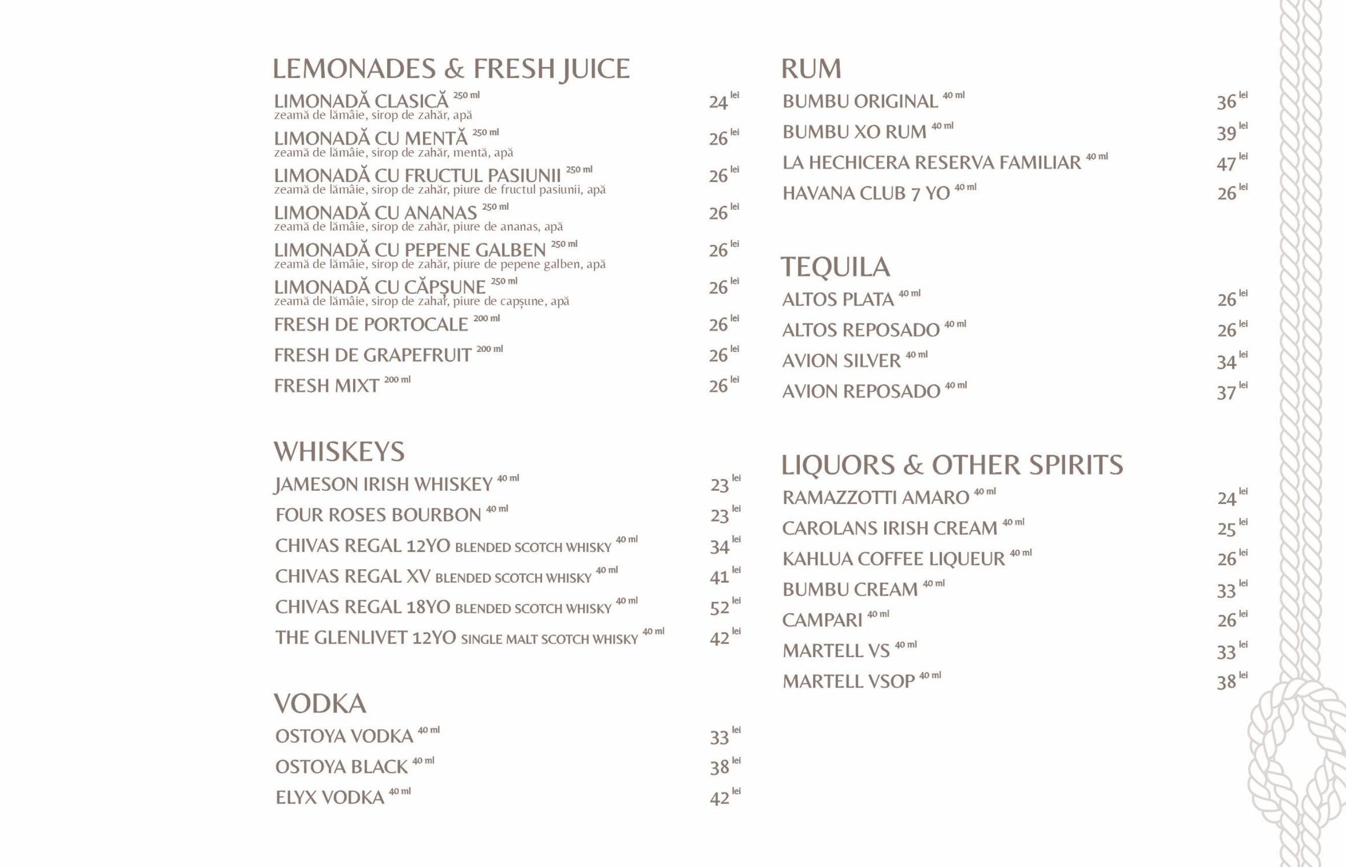 Lemonade · Spirits